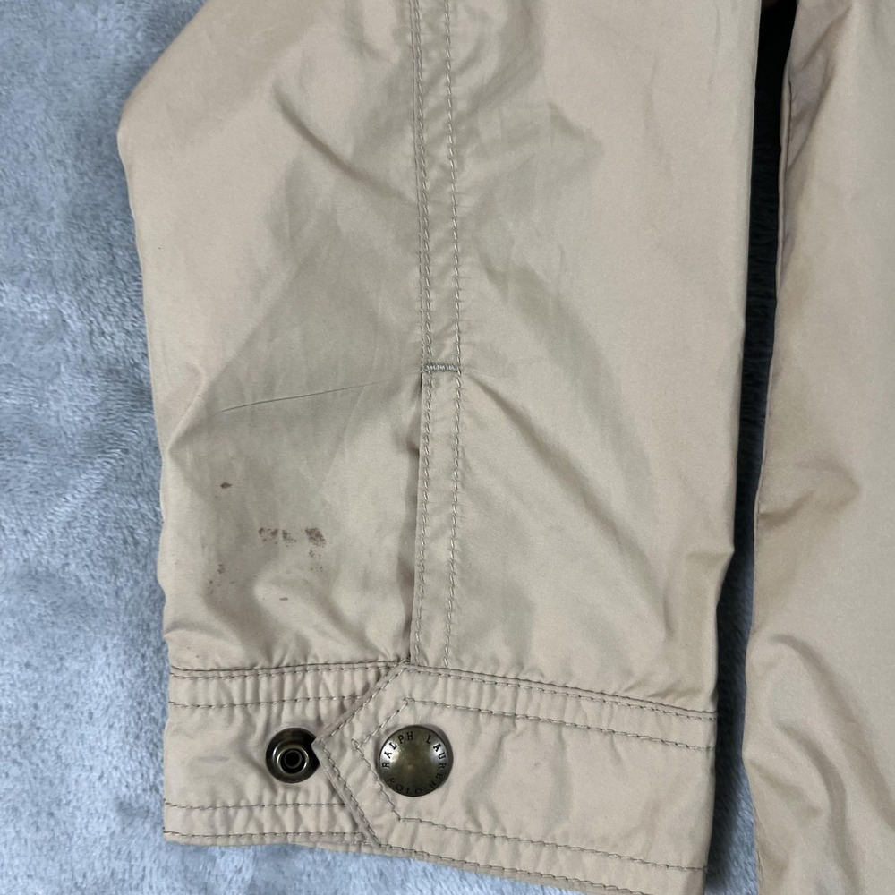 Vintage Polo Ralph Lauren Jacket Kids Size 6 Beige Hooded Zip Up Windbreaker - Picture 6 of 9